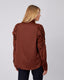 Brown Blouse Pleated Detail