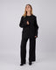 Black Blazer Leaf Appliqués