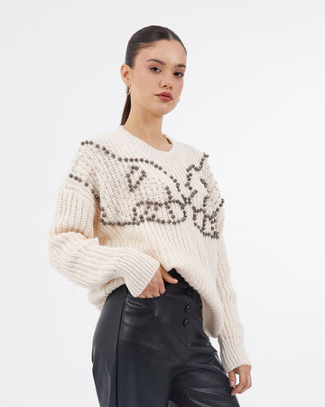 Cream Ball Sweater