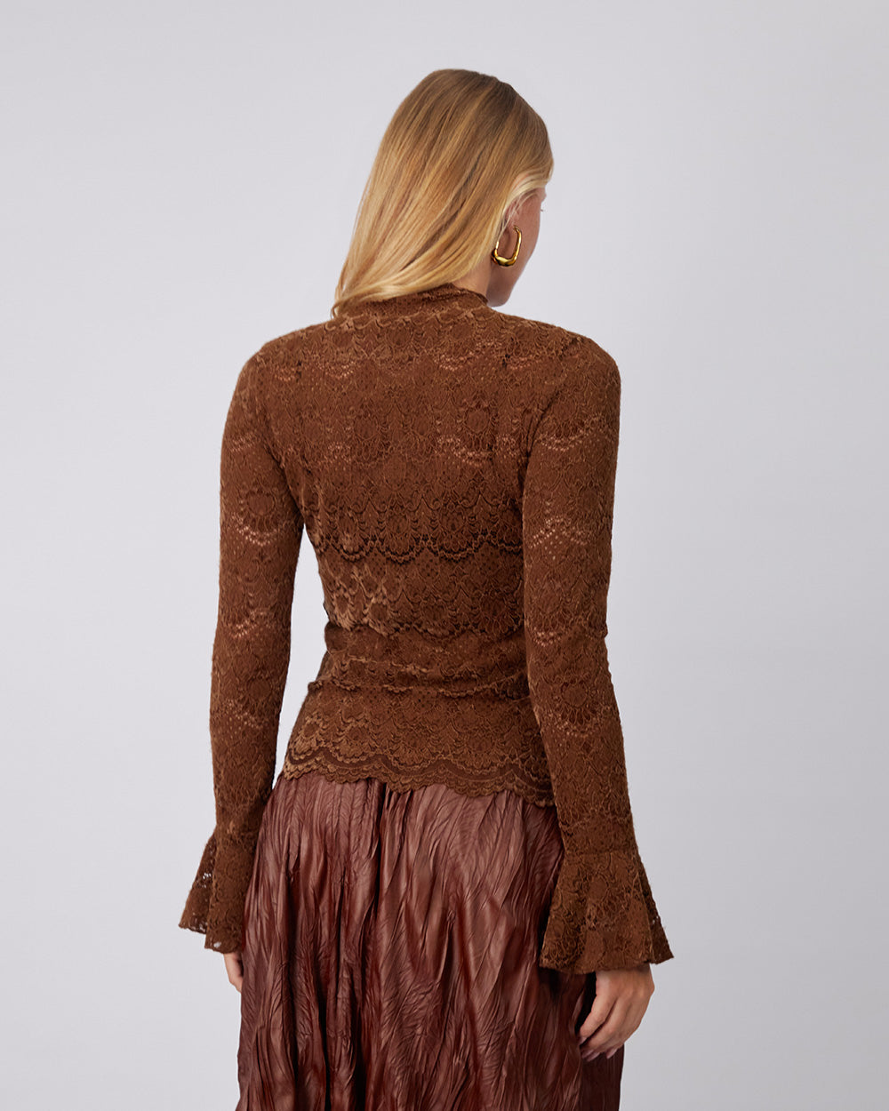 Coffee Lace Blouse