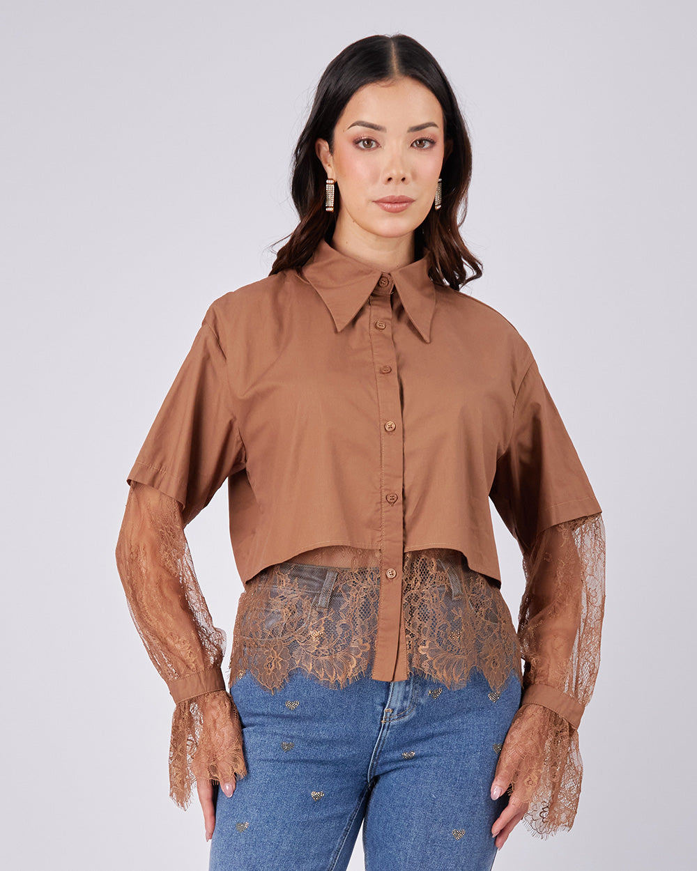 Camel Lace Shirt