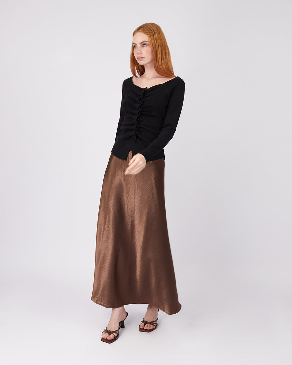 Brown Silk Skirt