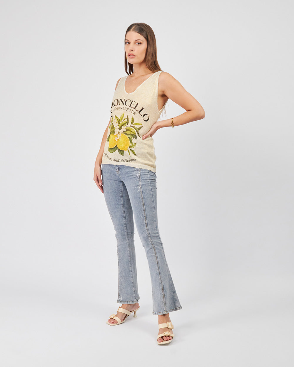 Beige Blouse Limoncello Print