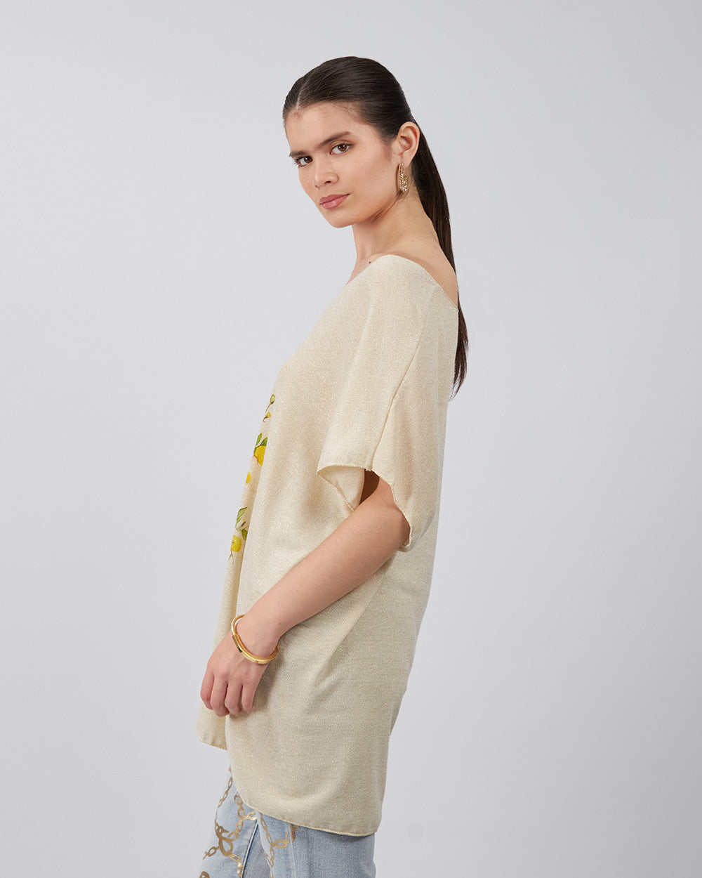 Beige Blouse Bouquet Of Lemons