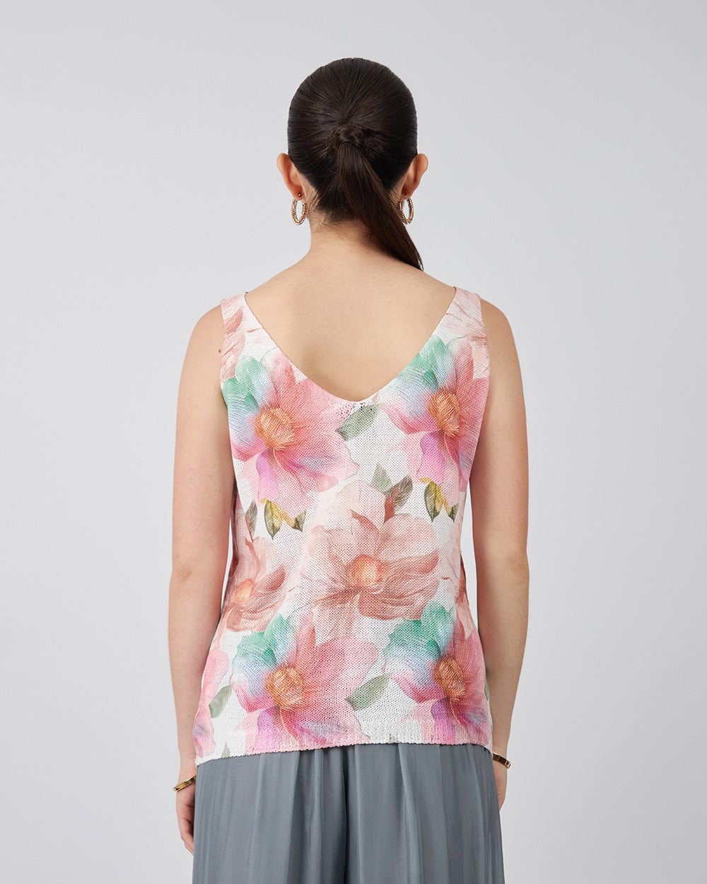 White Top With Pink Flowers