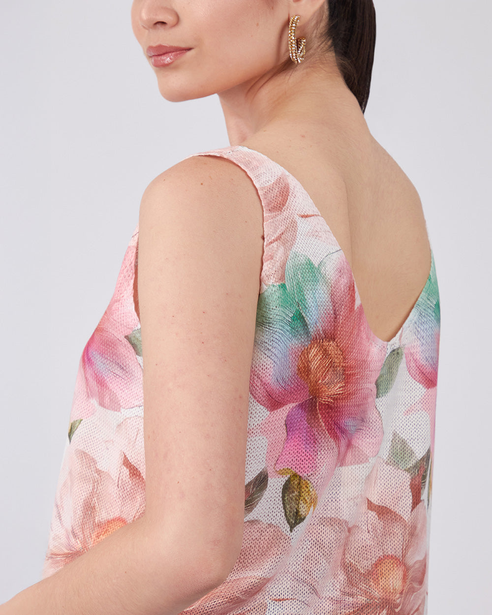 White Top With Pink Flowers