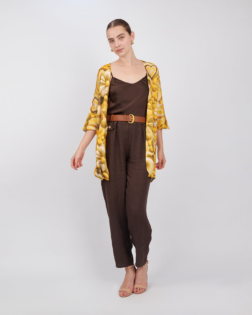 Yellow Cape With Flowers And Hearts