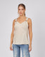 Beige Blouse Gold Brooches