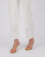 White Denim Pants With Sparkle Figures