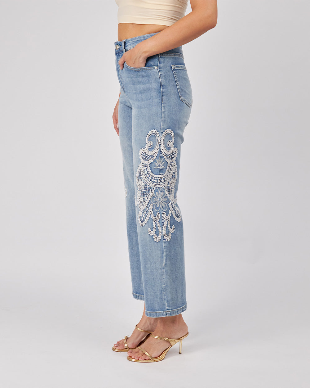 Light Blue Pants Appliqués