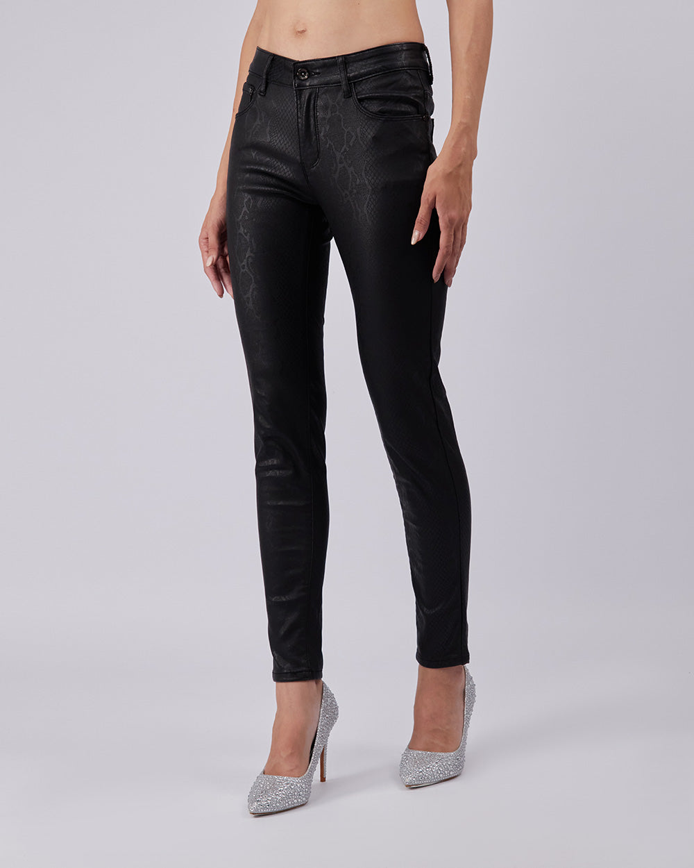 Black Snake Print Pants