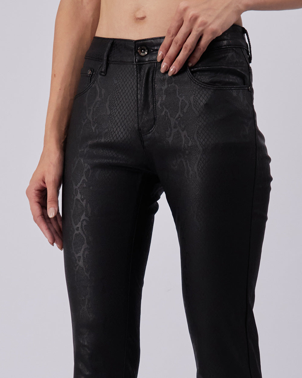 Black Snake Print Pants