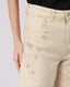 Beige Embroidered Jeans