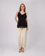 Beige Embroidered Jeans