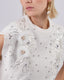White Sweater With 3D Flowers