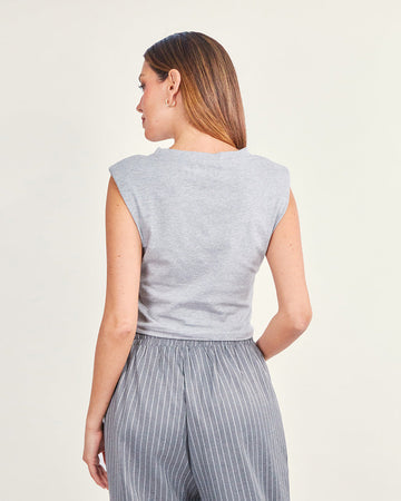 Grey t-shirt rhinestone