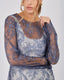 Steel Blue Lace Blouse