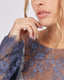 Steel Blue Lace Blouse