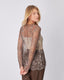 Brown Lace Blouse Round Neck