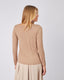 Beige Blouse Keyhole Neck