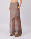 Sand Silk Skirt With Lace
