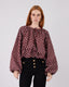Burgundy Blouse White Polka Dots