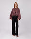 Burgundy Blouse White Polka Dots