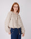 Cream Blouse Brown Polka Dots