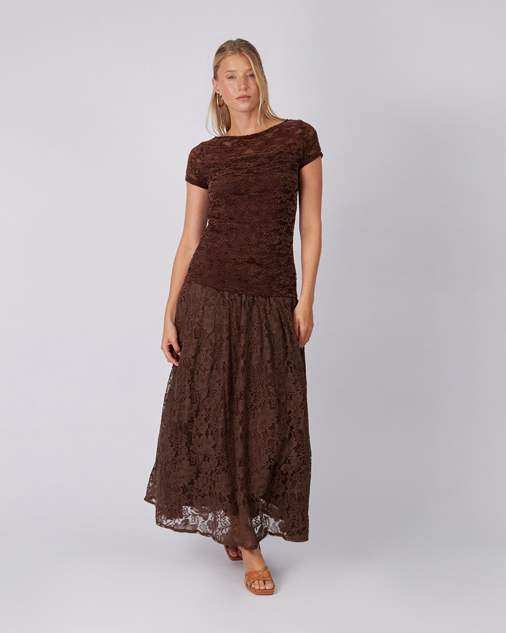 Brown Patterned Blouse