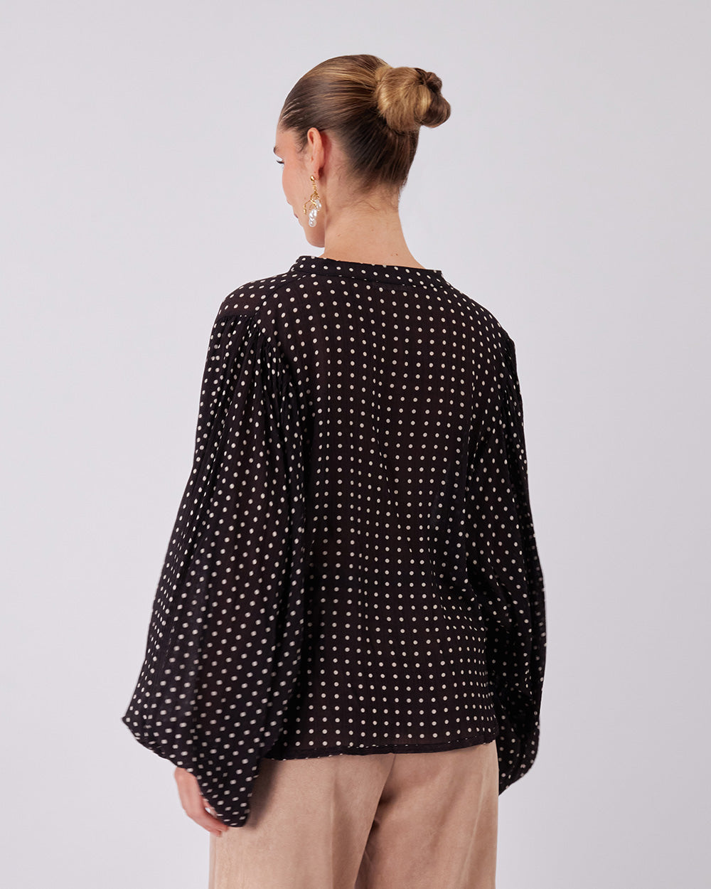 Beige Polka Dot Blouse