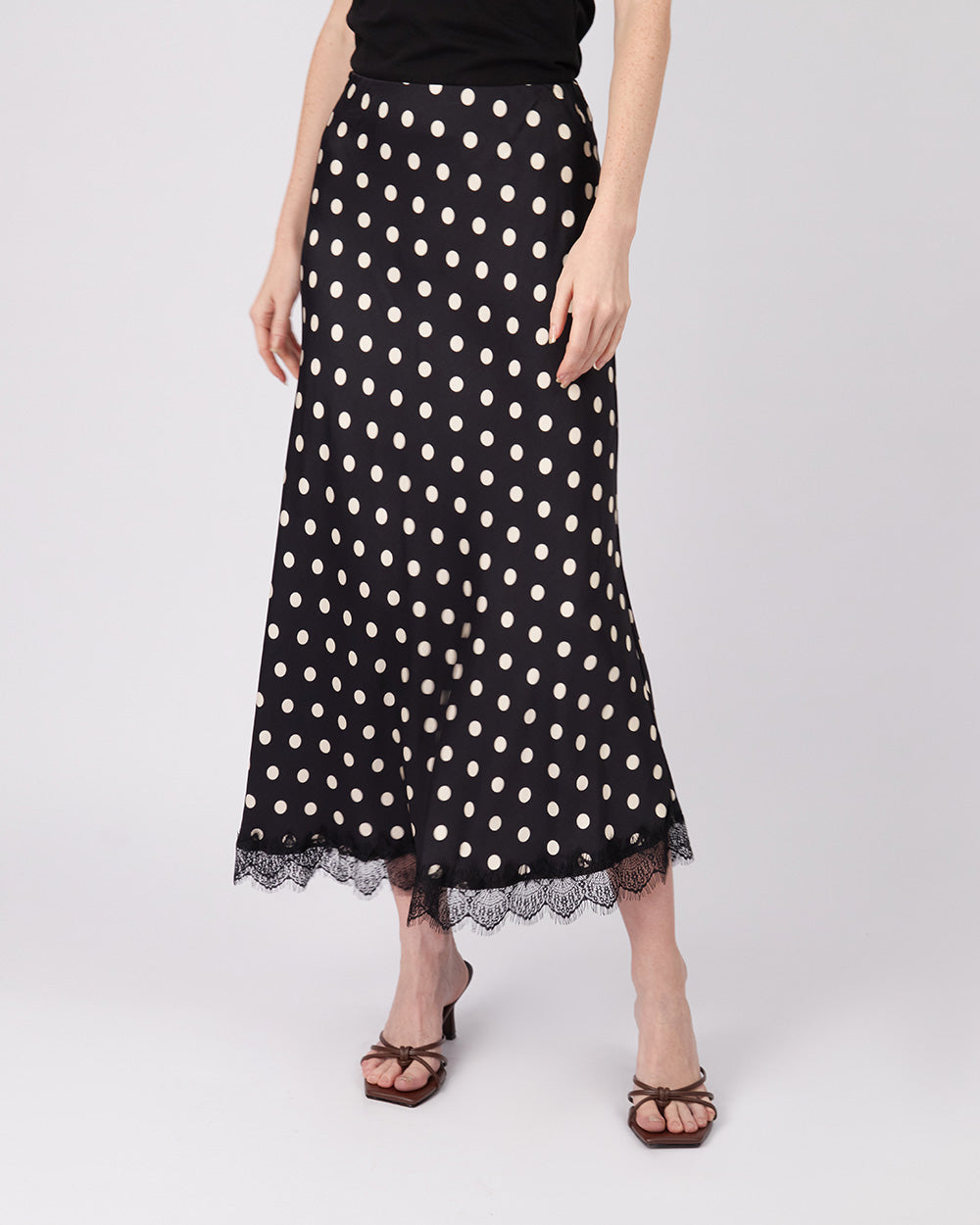 Brown Skirt With Polka Dots
