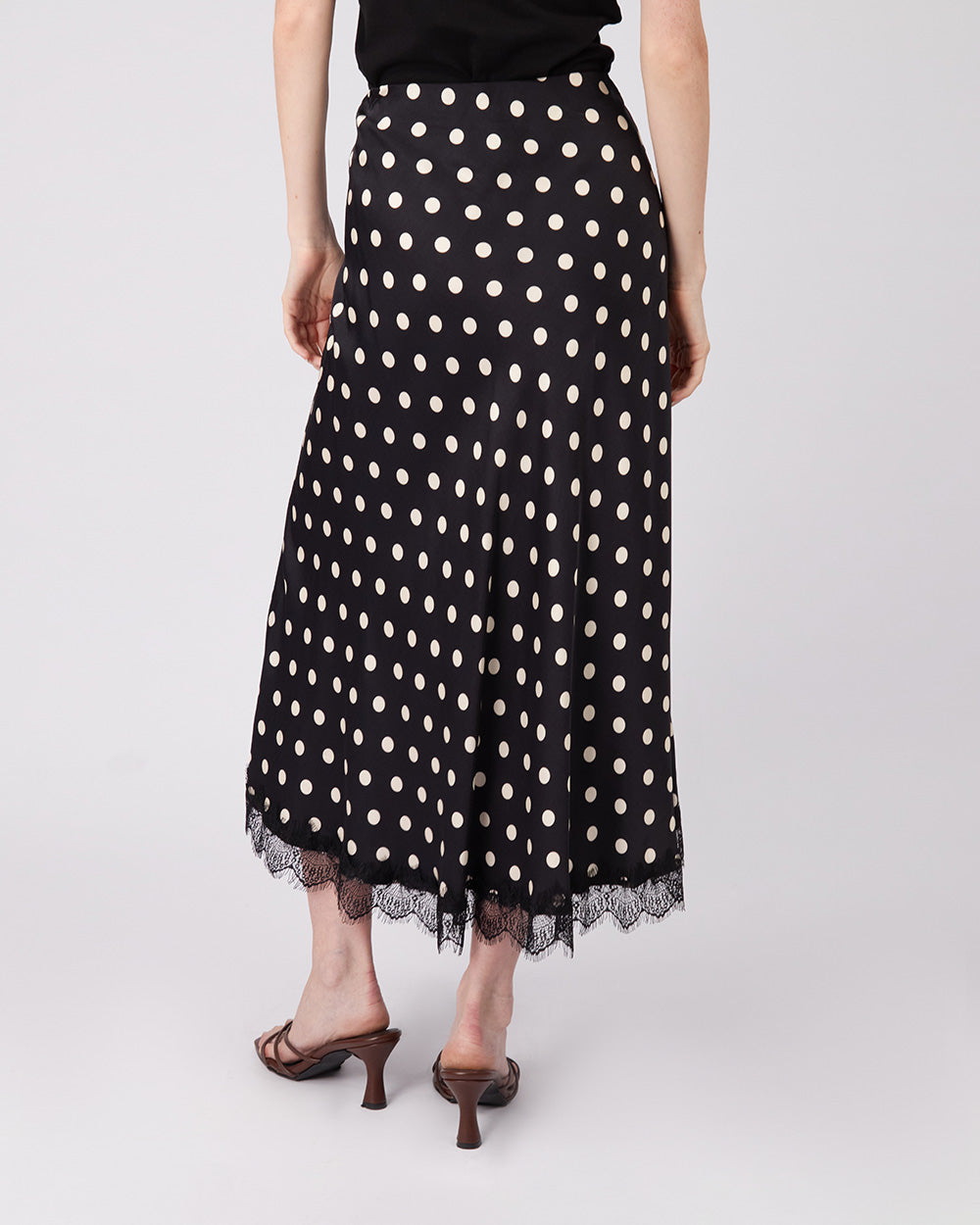Brown Skirt With Polka Dots