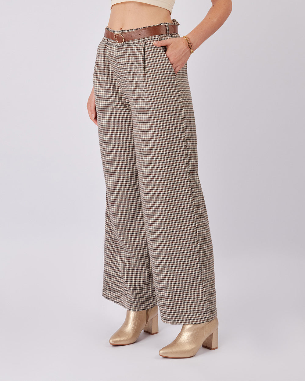 Beige Wide-Leg Pant