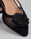 Black Stiletto With 3D Black Flower