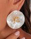 White Mother-Of-Pearl Flower Earrings