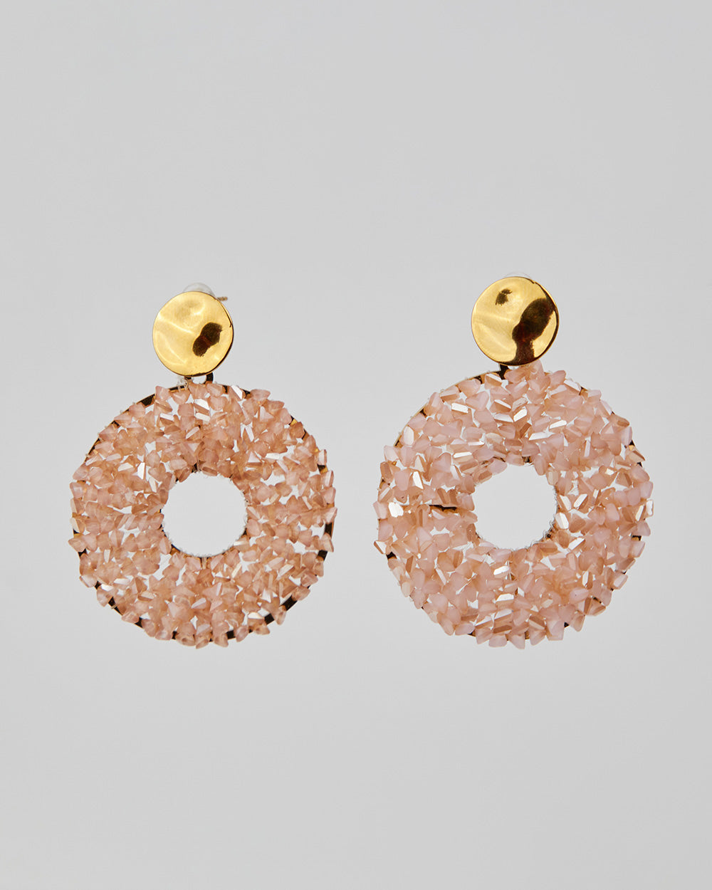 Gold Donut-Shaped Earrings
