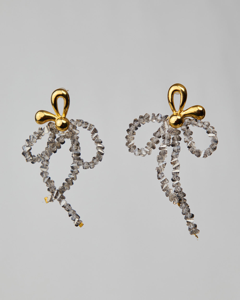 Gray Earrings With Dangling Stones