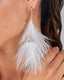 White Feather Earrings