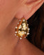 Gold Drop Earrings With White Stones