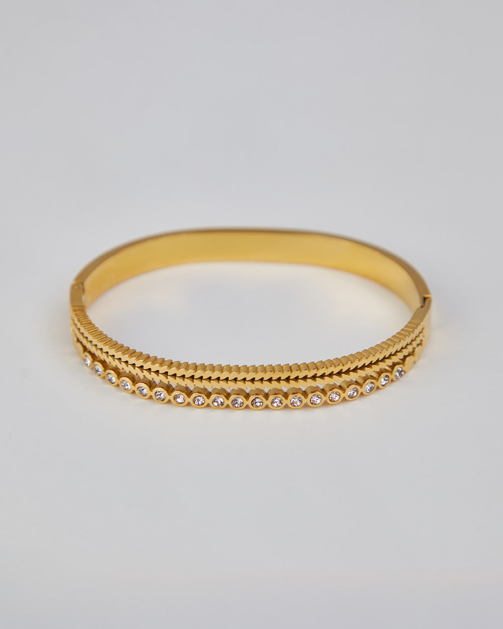 Gold Bracelet Double Rhinestone