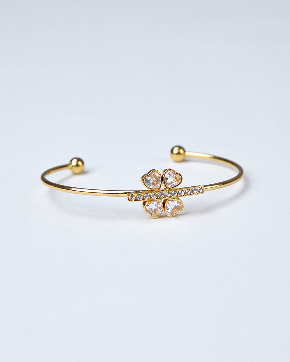 Gold Bracelet Stones In Flower Shape