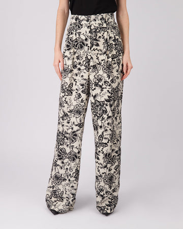 White Trousers Floral Print