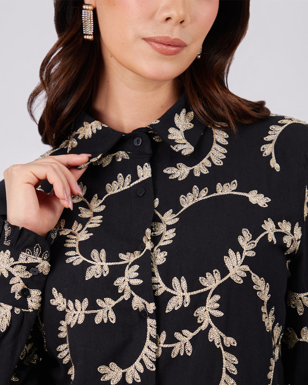Black Shirt With Flowers