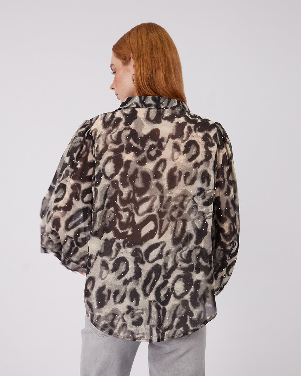 Grey Animal Print Shirt