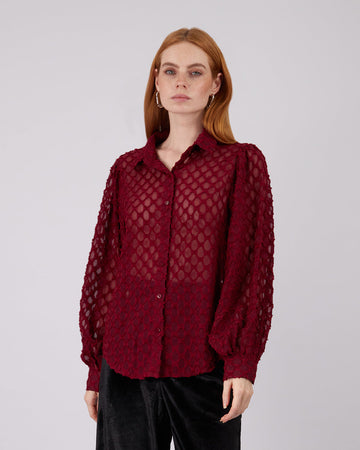 Burgundi Shirt Carved Waves