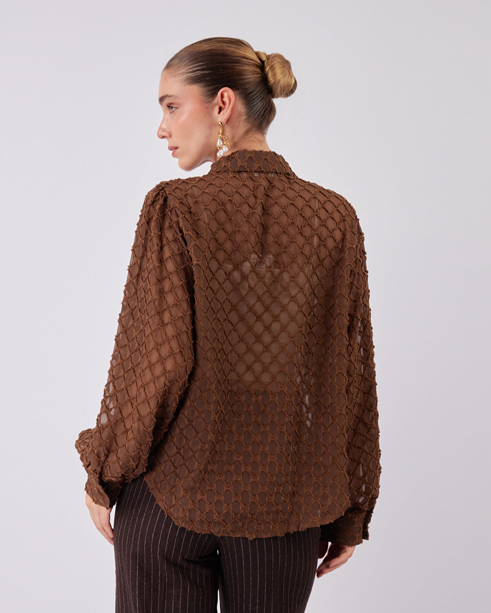 Cocoa Shirt Textured Waves