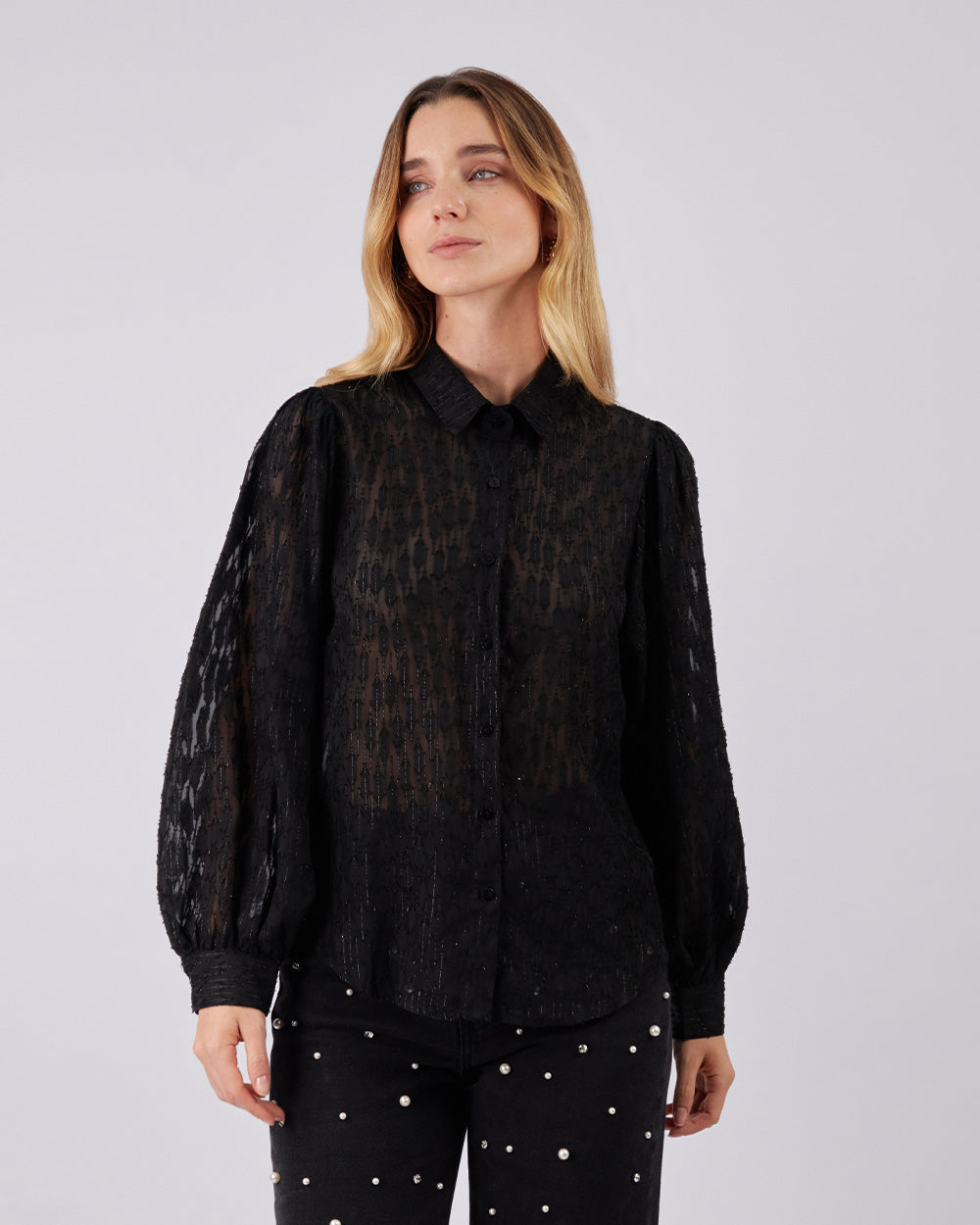 Black Translucent Shirt