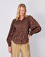 Brown Shirt Leaf Print