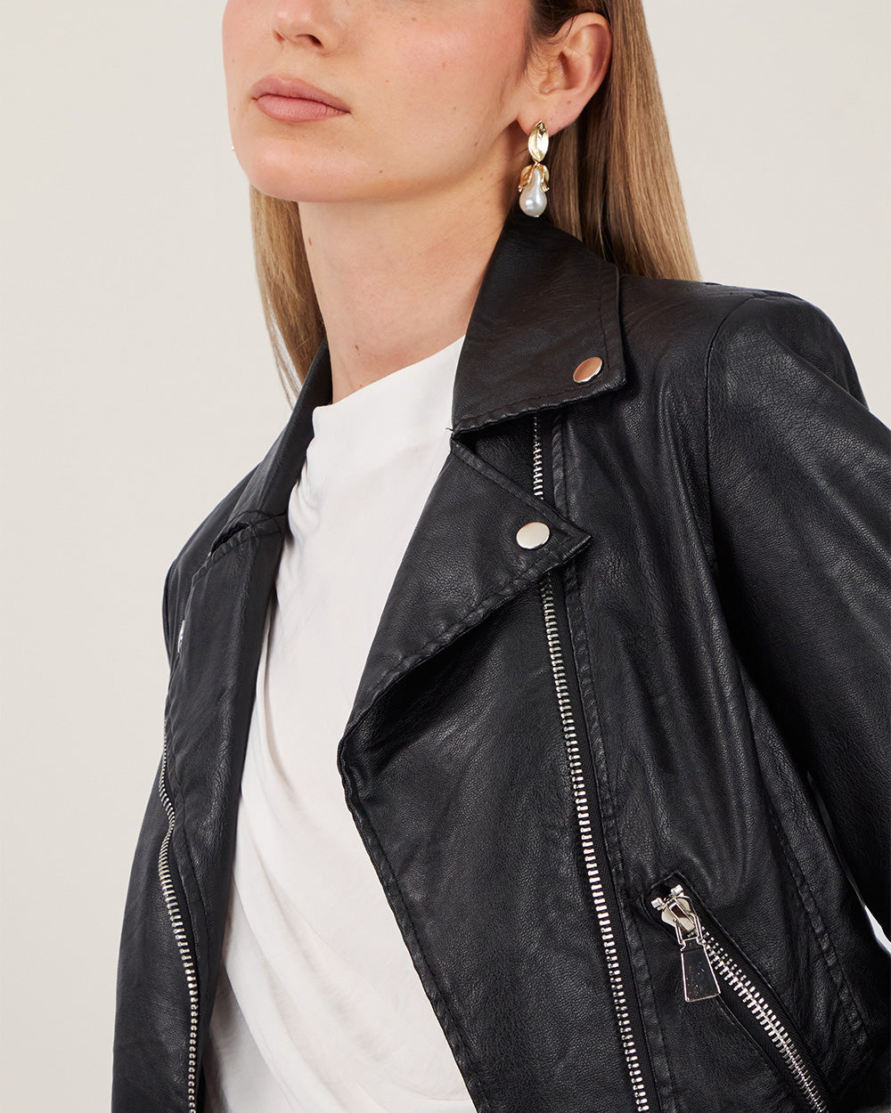 Black Biker Jacket With