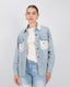 Light Blue Denim Jacket Embroidered Stones